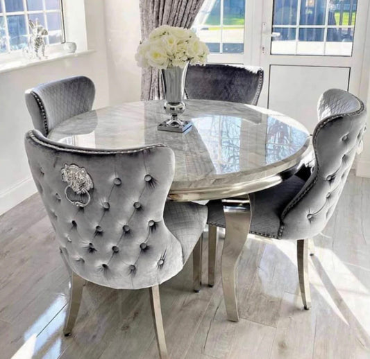 GREY MARBLE DINING TABLE